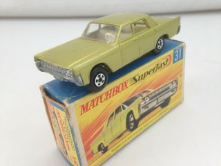 Lesney Matchbox Superfast Transitional,  Lincoln Continental,  Box