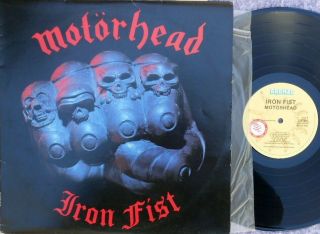 Motorhead Oz Promo 1st Press Lp Iron Fist 82 Bronze L37841 With Insert Metal
