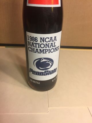 Penn State 1986 NCAA National Football Champions Coca Cola Bottle Joe Paterno 2