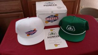 Vintage Pioneer Seed Corn Snap Back Trucker Hats Caps 65th Anniversary 1991 Box