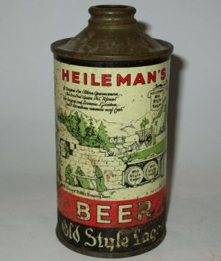 Heileman " S Old Style Cone Top Beer Can,  La Crosse,  Wi,  Irtp,  1930s