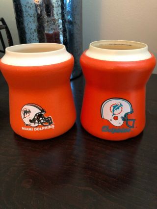 2 Miami Dolphins Nfl Vintage Tuffoams Koozie Beer Soda Can Cooler Coozie Coozy
