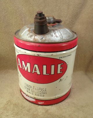 Vintage Old Amalie 5 Gallon Empty Oil Can