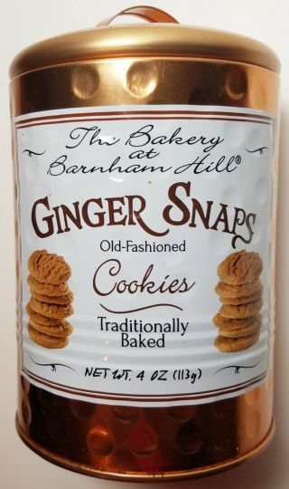 Barnham Hill Ginger Snaps Bakery Copper Cookie Tin Can Gift Container 4 Ounce