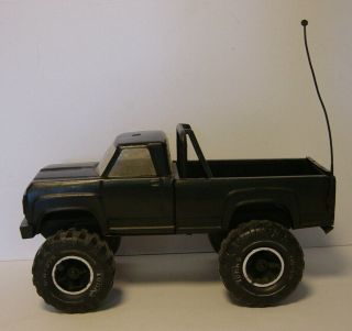Tonka Murdered Out Pickup Truck Pressed Steel Black 11062 Metal Removable Tires 2
