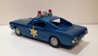Vintage Processed Plastics Brand Ford Mustang Fastback State Police Patrol Car 4