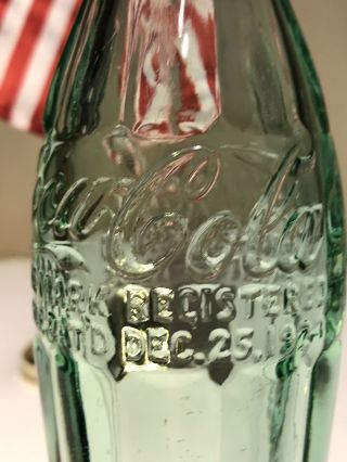 PAT ' D DEC.  25,  1923 Coca - Cola Hobbleskirt Coke Bottle - STOCKTON California 5