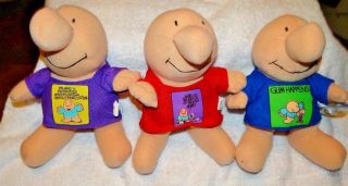 With Tags Set Of 3 Ziggy And Freinds Comic 10 " Plush Figures