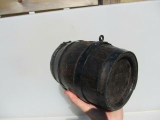 Early French Barrel Ale Wood Iron Straps Keg Antique Vintage Old Small Mini 8 