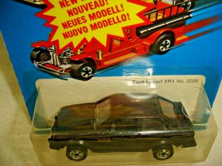 HotWheels rare unpunched Blister FRANCE only Enamel Gloss Black FORD SCORT NM 5