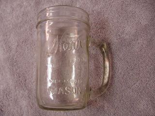 Vintage Kerr Self Sealing Wide Mouth Mason Drinking Jar With Handle Rare