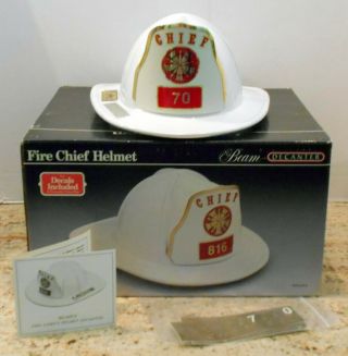 Fire Chiefs White Helmet Jim Beam Regal China Decanter 1991 And Decals
