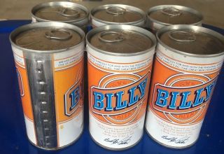 6 Pack Of Vintage Billy Beer Cans;.  Do Not Drink