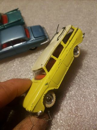 3 Vintage Dinky Toy Cars rambler,  jaguar cadillac 3