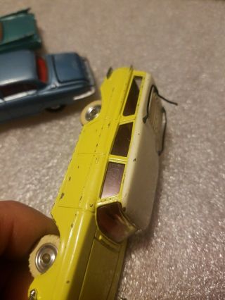3 Vintage Dinky Toy Cars rambler,  jaguar cadillac 4