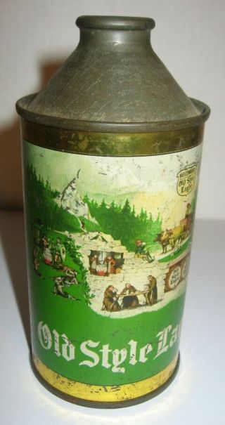 Vintage Old Style Lager Cone Top Empty Beer Can G.  Heileman 