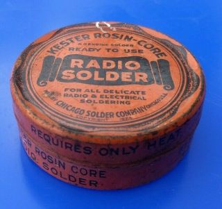 Vintage Kester Radio Solder Rosin Core Empty Tin