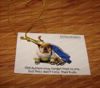 Zelda Wisdom Bobble GOLFER (Westland,  16623) Bulldog,  Old duffers don ' t lose. 7