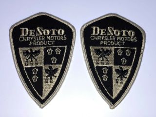 Pair Desoto Chrysler Motors Patches Patch Dealer Advertising Shield Vintage Auto
