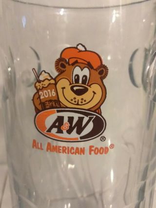 2 matching Vintage A&W Root Beer All American Food Heavy Glass Mug LARGE Stein 4