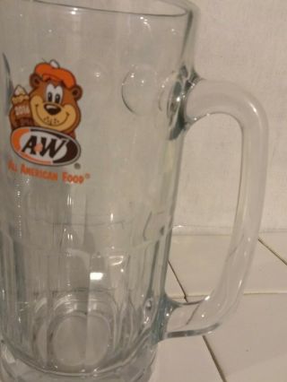 2 matching Vintage A&W Root Beer All American Food Heavy Glass Mug LARGE Stein 5