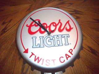 Rare Vintage Coors Light Clock Twist Cap Clock Coors Light Beer
