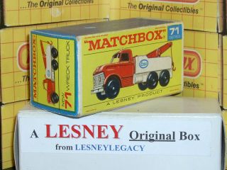 Matchbox Lesney 71c Ford Heavy Wreck Truck Model Type F Empty Box