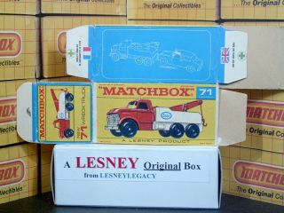 Matchbox Lesney 71c Ford Heavy Wreck Truck model Type F Empty Box 3