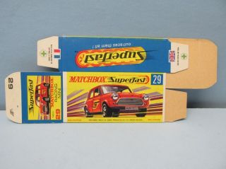Matchbox Superfast 29b Racing Mini “g Box” Unfolded C10 / Box Only