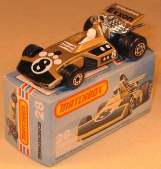 Matchbox Superfast No 28 Formula Racing Car In Gold.  Boxed