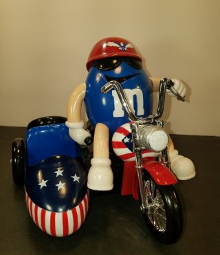 M&m Collectible Candy Dispenser Motorcycle American Flag Freedom Rider