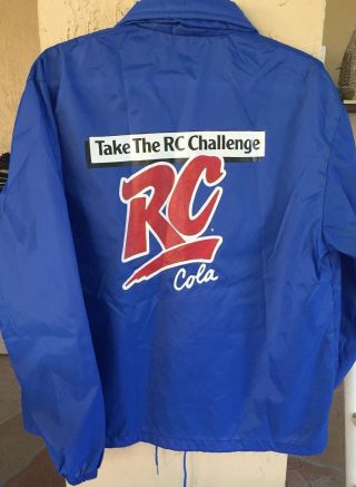 Vintage 90  S Rc Cola (royal Crown) " Take The Rc Challenge " Nylon Jacket - Med