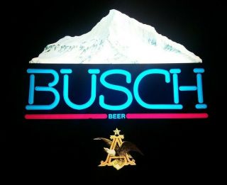 Vintage Busch Beer - Light Up Anheuser Busch Advertising Bar Sign