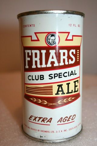 Friars Club Special Ale 12 Oz.  Flat Top Beer Can From South Bend,  Indiana