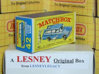 Matchbox Lesney 42b Studebaker Wagonaire Blue Type E4 Empty Box Only