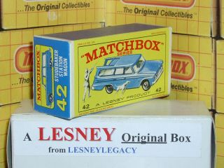 Matchbox Lesney 42b Studebaker Wagonaire blue Type E4 Empty Box Only 2