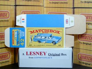 Matchbox Lesney 42b Studebaker Wagonaire blue Type E4 Empty Box Only 3