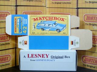 Matchbox Lesney 42b Studebaker Wagonaire blue Type E4 Empty Box Only 4