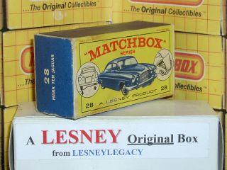 Matchbox Lesney 28c Jaguar Mark Ten Blue Type E1 Empty Box Only