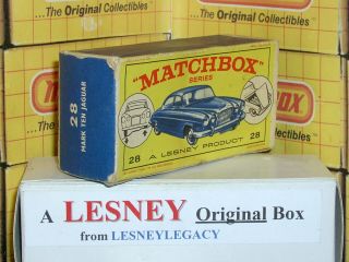 Matchbox Lesney 28c Jaguar Mark Ten blue Type E1 Empty Box Only 2