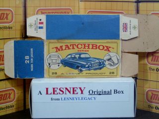 Matchbox Lesney 28c Jaguar Mark Ten blue Type E1 Empty Box Only 3