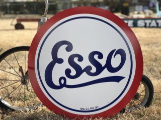 Antique Vintage Old Style Esso Gas Oil Sign