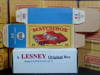 Matchbox Lesney 22c Pontiac Gran Prix Coupé Type E2 Empty Box Only 3