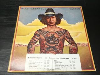 David Allan Coe Tattoo Demo Record White Label Vg,  1977