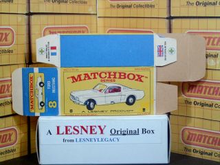 Matchbox Lesney 8e Ford Mustang Type E4 model Empty Box Only 4