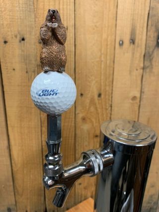 Caddyshack Golf Tap Handle Blue Bud Light Logo Budweiser Ball Gopher Beer Keg