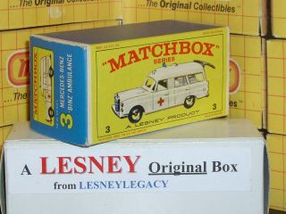 Matchbox Lesney 3c Mercedes Ambulance Type E4 Model Empty Box Only