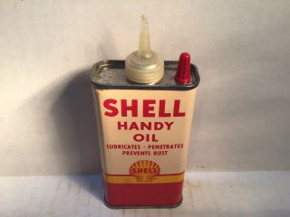 Vintage Shell Oil Can Nos Full Handy Oiler 4 Oz Rare Tin 3 Old Cities Whiz Gm Bp