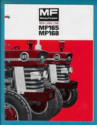 Massey Ferguson Mf165 & Mf168 Long Line Tractors 12 Page Brochure Plus Flap
