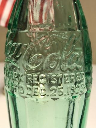 PAT ' D DEC.  25,  1923 Coca - Cola Hobbleskirt Coke Bottle - ROSWELL N M Mexico 5